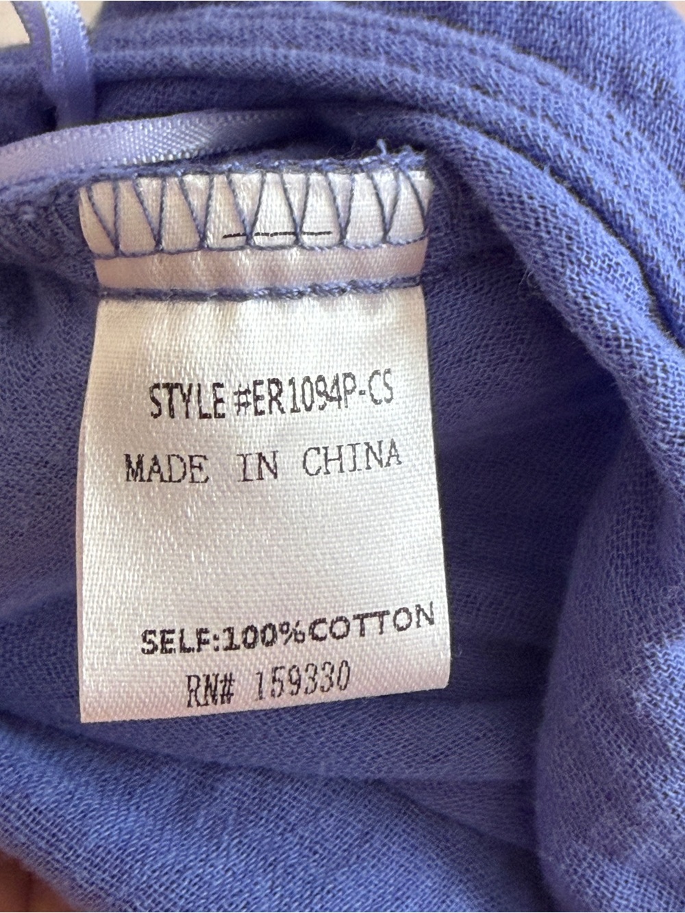Lightweight Periwinkle Blue Cotton Gauze Jumpsuit - Picture 8 of 9